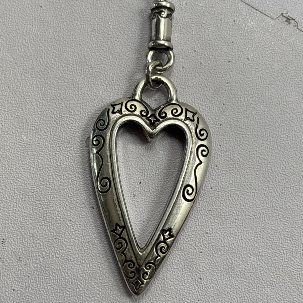 Vtg Brighton Necklace Heart In Heart 12 Inch - Picture 4 of 6